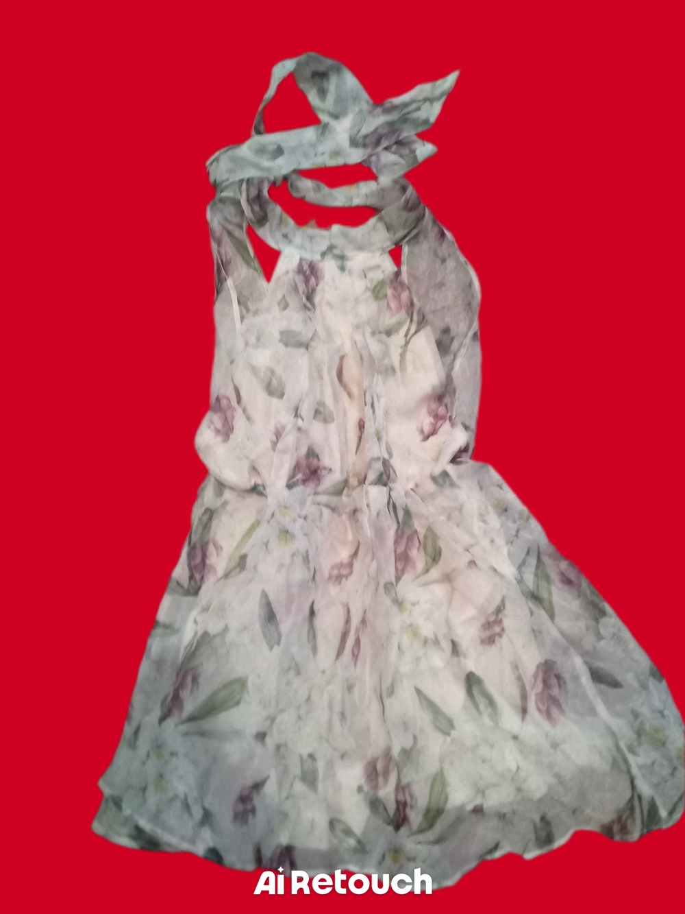 Floral Women's Dress - White with Pastel Floral Print